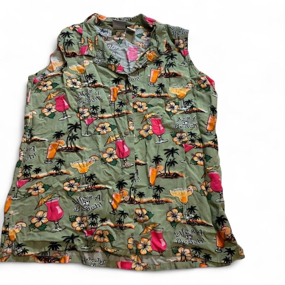Big dog vintage Hawaii button down‎ tank